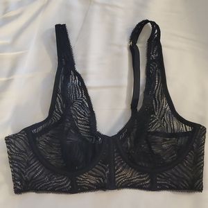 Zebra Lace Plunge Bra